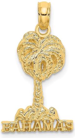 Diamond2Deal 14k Yellow Gold BAHAMAS Palm Tree Charm Pendant