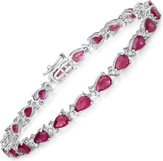 Diana M. Jewels Bkk Ruby Pears 6x4mm ( NH ) - 22Pcs + White Diamond F/C Round 1.20mm( I1-I2/I color ) - 66Pcs ( Box Lock - Single Line Gibbi )