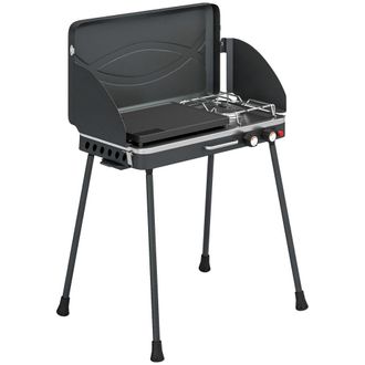 OUTSUNNY Barbacoa de gas 61x47x88 cm negro