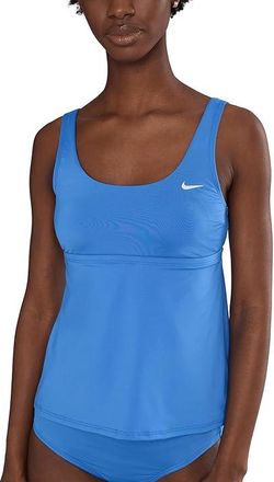 Nike Effortless Essential Scoop Neck Tankini Womens Swimsuits One Piece Blue Crystal : XL, Polyester/Spandex