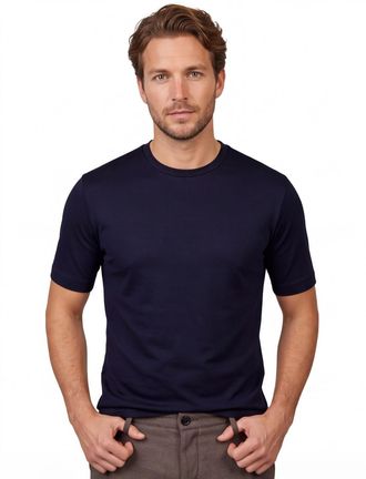 DeSoto Luxury Two Ply t-shirt navy effen