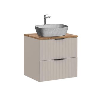 Petits Meubles Mueble lavabo imitaci&oacute;n piedra estratificado Beige