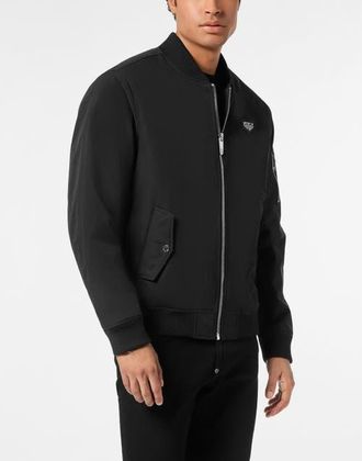 Philipp Plein Nylon Bomber Jacket Men in Black at Nordstrom, Size Xxx-Large