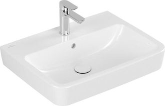 Villeroy & Boch O.novo wastafel - 60x46cm - met overloop 1 kraangat wit
