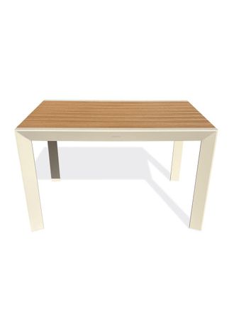 DCB Garden Mesa de jard&iacute;n de aluminio con tablero efecto madera - antracita