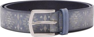 Orciani Lasergesneden leren riem - Heren - Riemen - Blauw - 100 CM - Leer - Accessoires