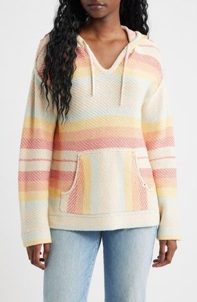 Rip Curl Revival Stripe Knit Poncho in Orange at Nordstrom, Size Xx-Small