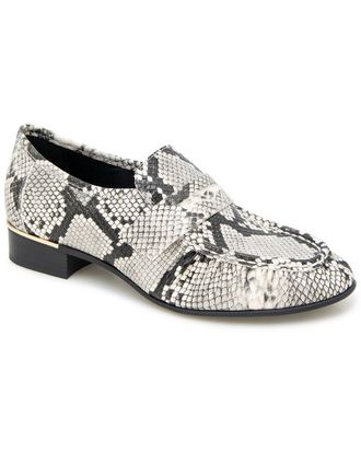 Kenneth Cole Reece Snakeskin-Embossed Leather-Embossed Loafers