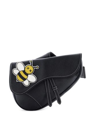 Dior KAWS Saddle Leather with Applique crossbody bag - Nero