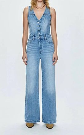 Pistola Denim Aria Vest Jumpsuit In Blue