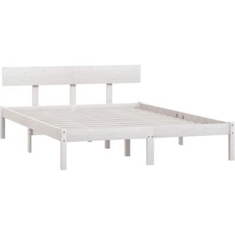 vidaXL Bed Frame without Mattress White Solid Wood 140x200 cm Vidaxl