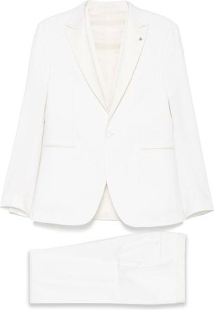 Tagliatore Cream Virgin Wool Single Breasted Suit