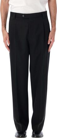 Mfpen Black High-Waisted Straight-Leg Trousers