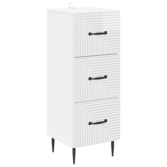 vidaXL Cajonera Brillante 33 X 34,5 X 89,5 Cm Madera De Ingenier&iacute;a Vidaxl