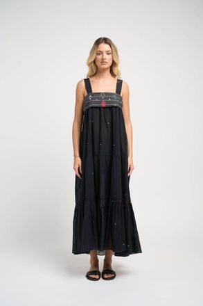 Guadalupe Design Isabella Jamdani Dress in Black at Nordstrom, Size Medium