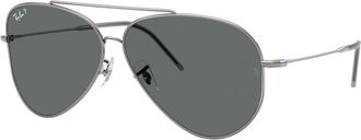 Ray-Ban Aviator Reverse Polarized Dark Grey Pilot Unisex Sunglasses RBR0101S 004/81 62