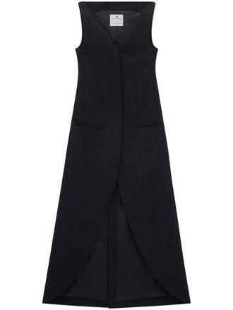 Courr&egrave;ges Ellipse crepe maxi-dress - women - Elastane/Viscose - 36 - Black