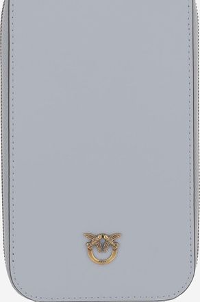 Pinko Womens Leather Smartphone Case Light Blue Accessory
