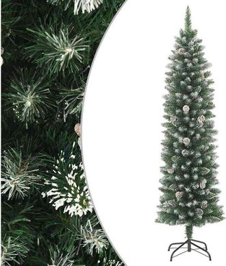 vidaXL Rbol de Navidad artificial estrecho con soporte pvc 180 cm Vidaxl