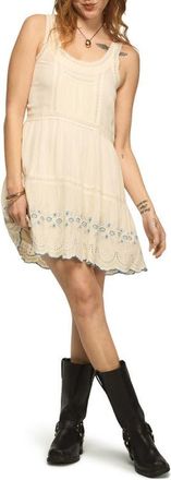 Lucky Brand Lace & Embroidery Sleeveless Minidress in Cream at Nordstrom, Size Xx-Large