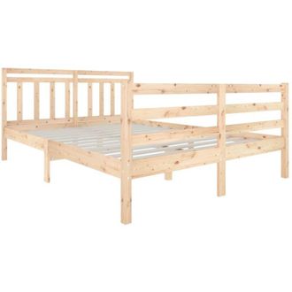 vidaXL 3100634 Bed Frame without Mattress Solid Wood 140x190 cm (810410+814094) vidaXL