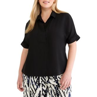 Nic+Zoe Devon Button-Up Shirt in Black Onyx at Nordstrom, Size 1 X