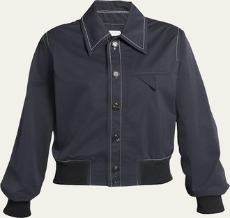 Bottega Veneta Tech Nylon Bomber Shirt