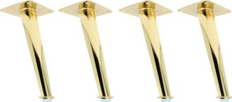No Brand Patas C&oacute;nicas Para Muebles, Aptas Para Camas, Sof&aacute;s Y Armarios, Color Dorado, 18 Cm, Paquete De 4 Unidades