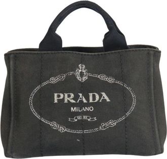 Prada Pre-owned Handbags, female, Black, Size: ONE SIZE Pre-owned Classic Structured Handbag with Top Handles