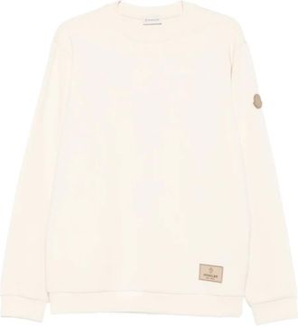 Moncler Felpa girocollo con applicazione - Toni neutri