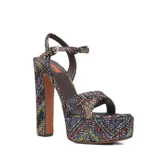 Missoni Sequined Open-Toe Platform Heel - Black