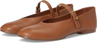 Franco Sarto Odilia Mary Jane Shoes Womens Dress Flat Shoes Cognac Leather : 5.5 M