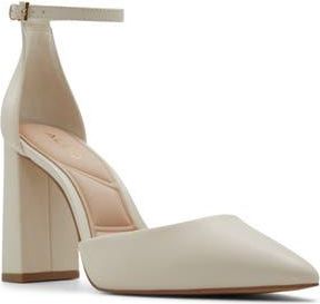 Aldo Millgate Block Heel Pointed Toe Sandal in Other White at Nordstrom Rack, Size 6.5