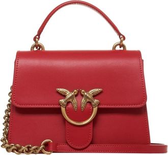 Pinko Love One Top Handle Schoudertas - Dames - Handtassen - Rood - ONE Size - Leer - Tassen
