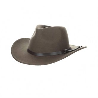 Dorfman Pacific Mens Crushable Felt Outback Hat In Khaki