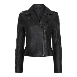Notyz Giacca Biker in Pelle Morbida - - Jackets - Donna - Nero - L