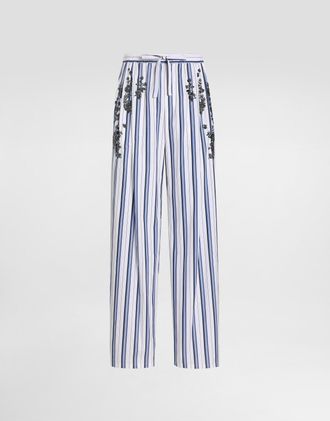 Dolce & Gabbana Vanity Trousers With Embroidery - Man Pants And Shorts Multi-colored 46