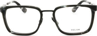 Police VPLF09M Rectangular Metal Frame Eyeglasses - Gray