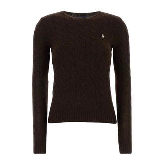 Polo Ralph Lauren Maglione a girocollo in misto lana e cashmere - - Knitwear - Donna - Marrone - S