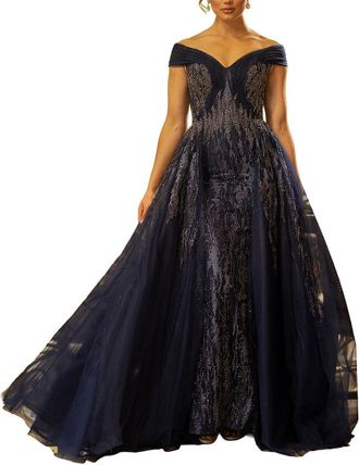 Terani Couture Embellished Maxi Dress