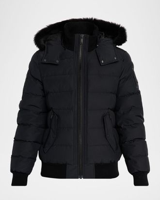 Moose Knuckles Men & apos;s Onyx Scotchtown Shearling-Trim Bomber Jacket