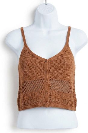 Z Supply Tay Crochet Tank Top In Teakwood