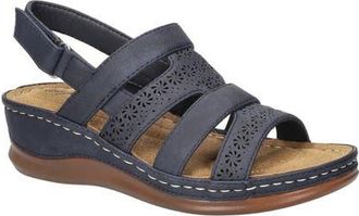 Easy Street Alexi Slingback Platform Wedge Sandal in Navy at Nordstrom, Size 6.5