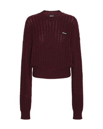Rotate Cable Knit Sweater in Rich Burgundy