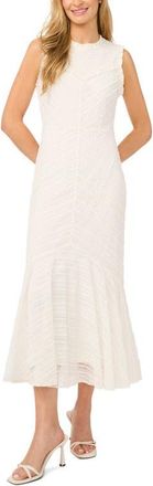 CeCe by Cynthia Steffe Sleeveless Ruffle Yoke Dress in New Ivory at Nordstrom, Size Large