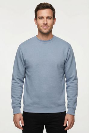 Fruit Of The Loom Sweatshirt FRUIT OF THE LOOM, Herren, Gr. XXL (60/62), blau (mineral blau), angeraute Sweatware, Obermaterial: 80% Baumwolle, 20% Polyester, unifarben