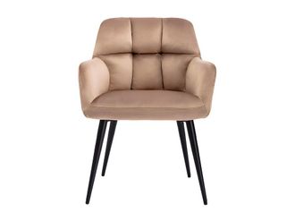 VENTE-UNIQUE.COM Set de 2 sillas terciopelo beige