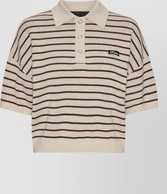 Rotate striped knit polo top