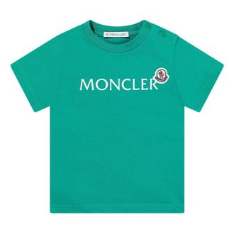 Moncler Logo T-Shirt - male - Moncler - T-Shirts - Green - 18 M - Tops