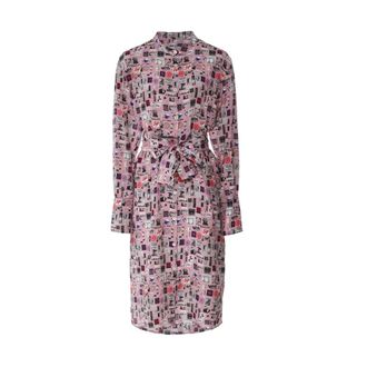 Paul Smith Kleedjes, Dames, Veelkleurig, S, Postcard Silk Shirt Dress